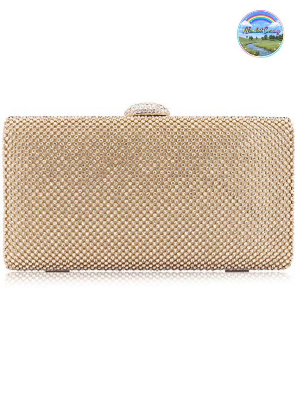 Rhinestone Crystal Clutch with Chain Removable Crossbody Evening Bag